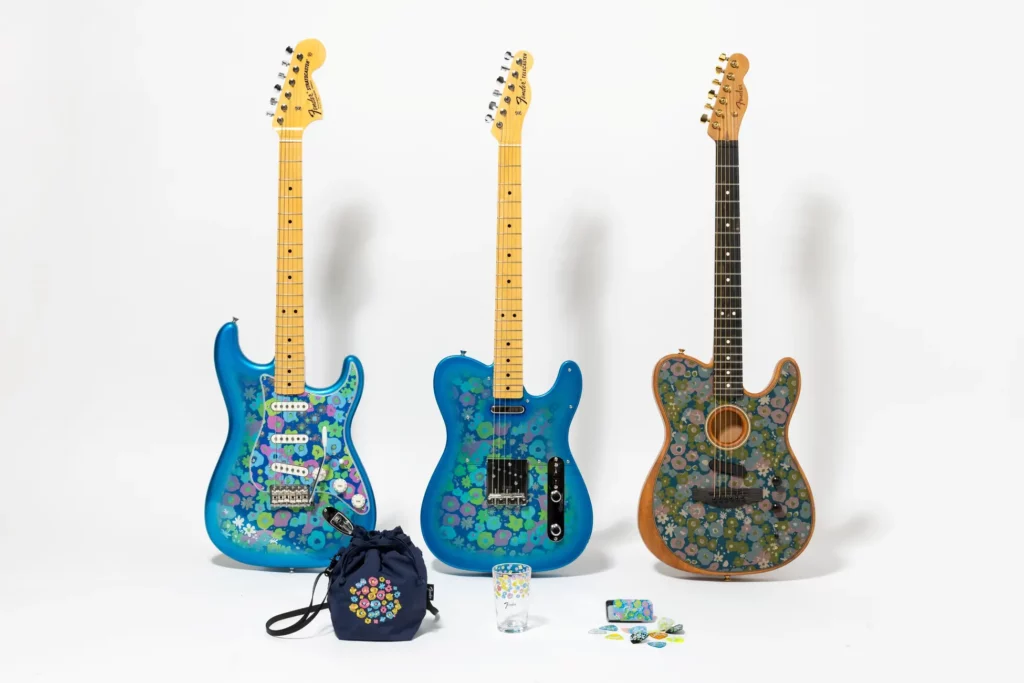 1960年代の“フラワーパワー”のスピリットを纏ったコレクション【Fender® Blue Flower Collection】6月25日（水）販売開始