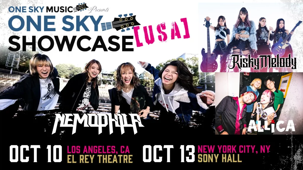 NEMOPHILA、Risky Melody、ALLiCA。3つのバンドが「One Sky Showcase [USA]」に出演