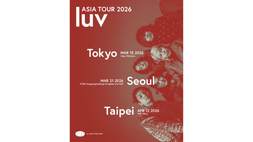 新世代フューチャーソウルバンド luv、来年3月より東京・ソウル・台北の3都市アジアツアーの開催が決定！