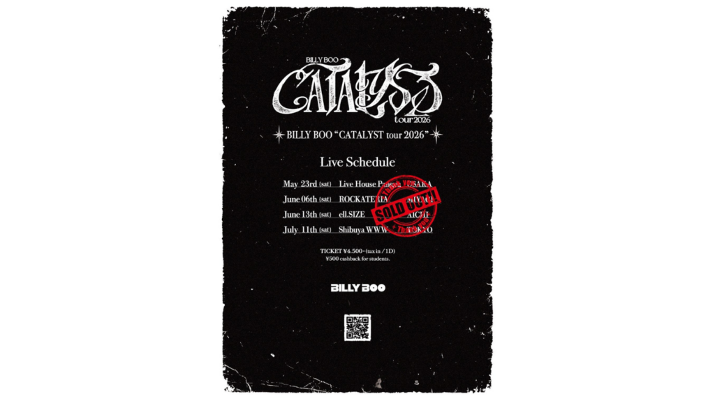 <ライブレポート>BILLY BOO「BILLY BOO “CATALYST tour 2026”」@Shibuya WWW